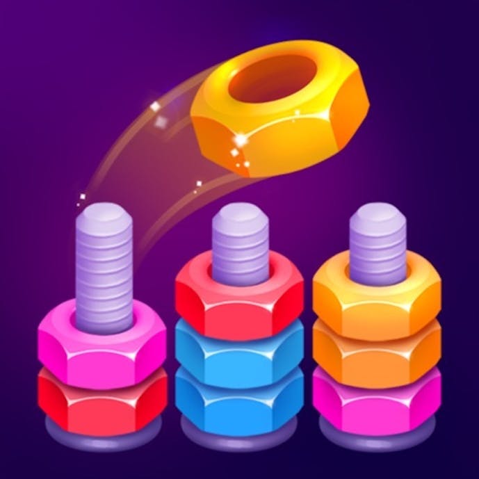 カラーゲームとソートパズル - ナッツアンドボルトその1