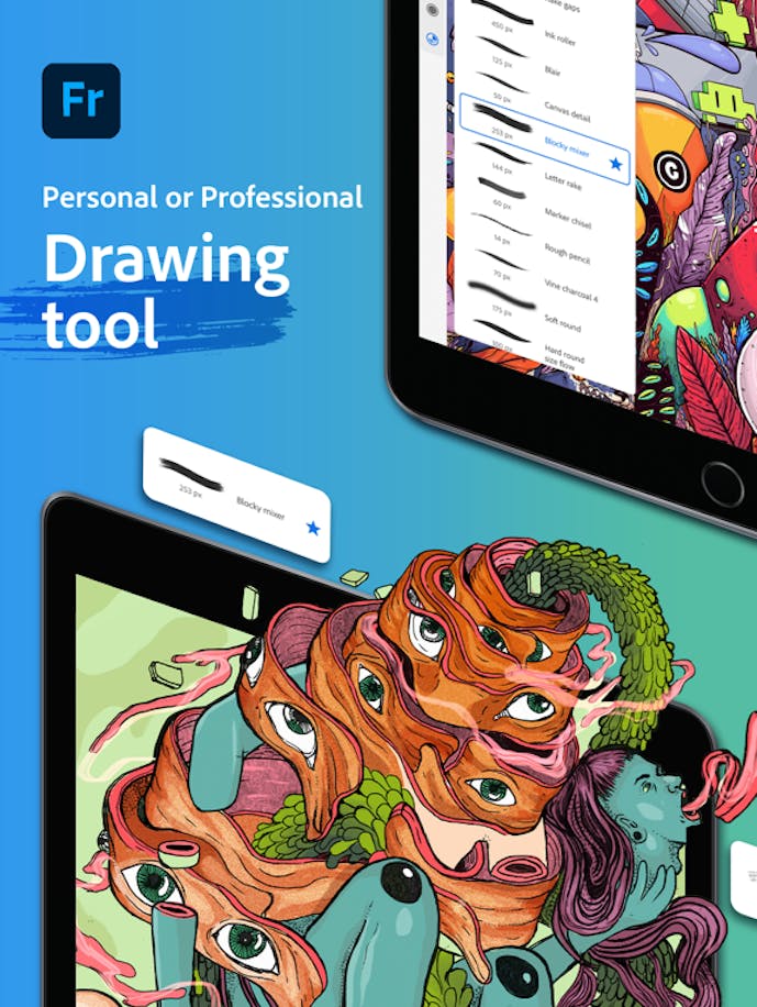 Adobe Fresco: 絵画とデッサンのデザインアプリその2
