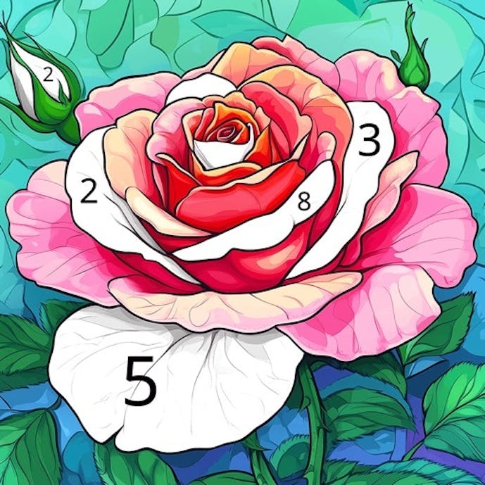 大人向け数字による塗り絵その1