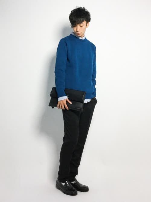 温かい 残酷な 粒子 青 セーター コーデ メンズ Nishino Cl Jp