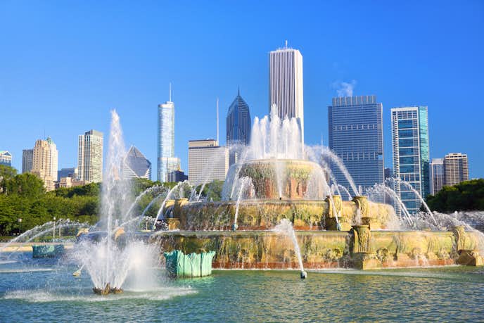 シカゴの観光スポットのバッキンガム噴水