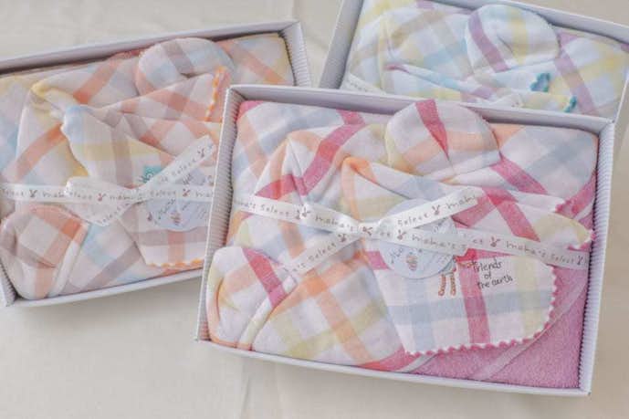 三人目の出産祝いでおすすめのプレゼント　コンテックス Duo フード付きバスタオル&ハンカチセット