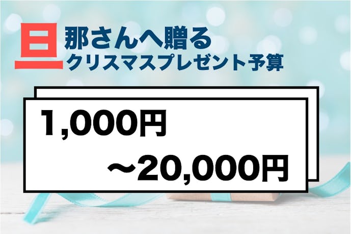 旦那さんへ贈るクリスマスプレゼントの予算相場：1,000〜2万円