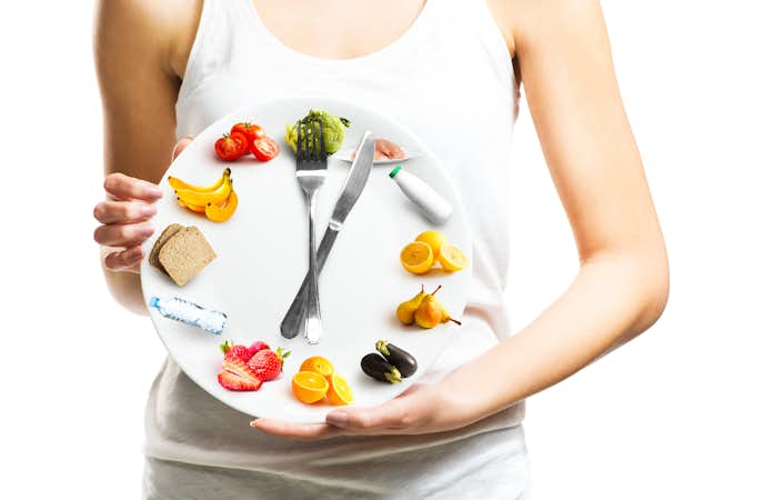 食事と時間の関係を表している時計