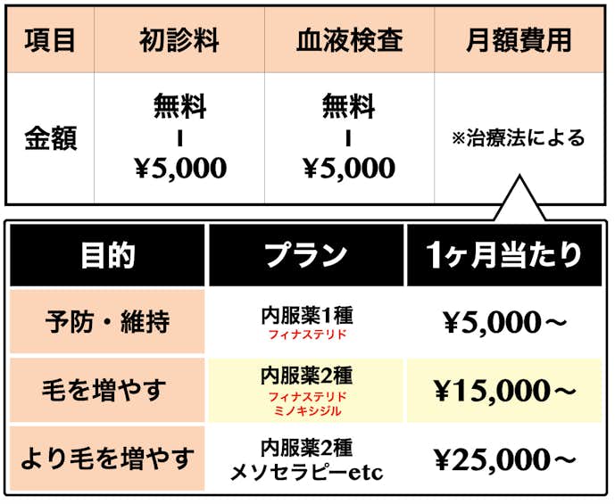 agaの平均的な治療費