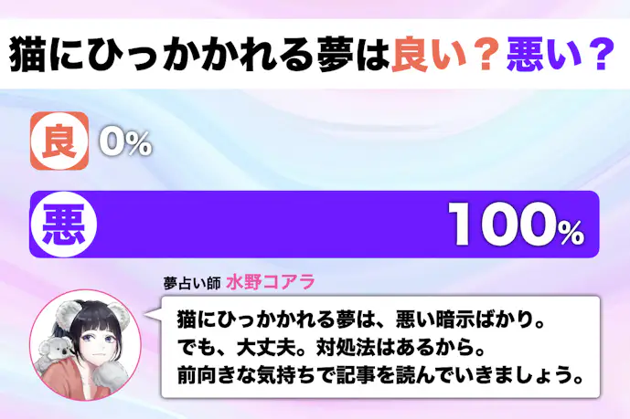 【夢占い】猫にひっかかれる夢の意味。怖いほど当たるスピリチュアル心理診断！