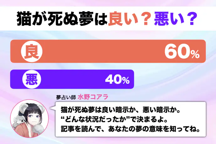 【夢占い】猫が死ぬ夢の意味。怖いほど当たるスピリチュアル心理診断！