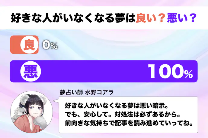 【夢占い】好きな人がいなくなる夢の意味|状況別にスピリチュアル的な暗示を診断!
