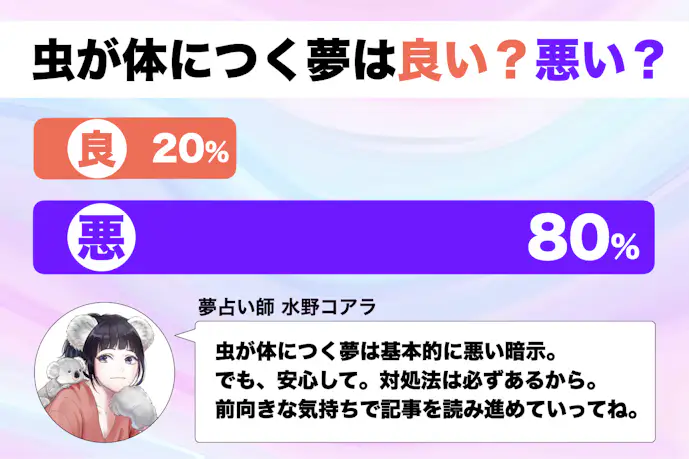 【夢占い】虫が体につく夢の意味|状況別にスピリチュアル的な暗示を診断!