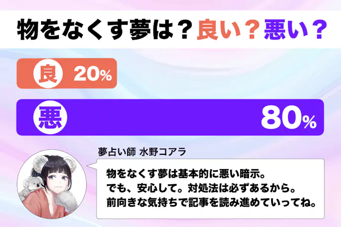 【夢占い】物をなくす夢の意味|状況別にスピリチュアル的な暗示を診断!