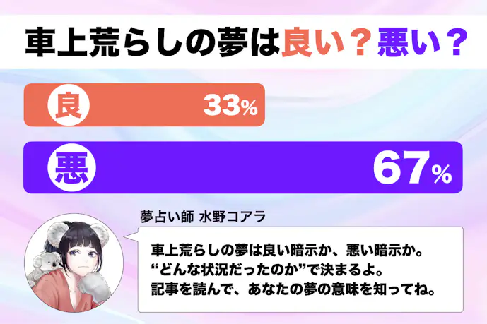 【夢占い】車上荒らしの夢の意味|状況別にスピリチュアル的な暗示を診断!