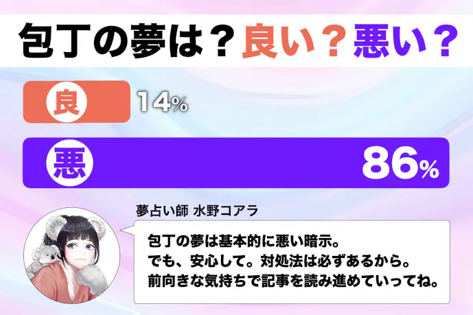 【夢占い】包丁の夢の意味|状況別にスピリチュアル的な暗示を診断!