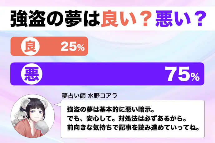 【夢占い】強盗の夢の意味|状況別にスピリチュアル的な暗示を診断!
