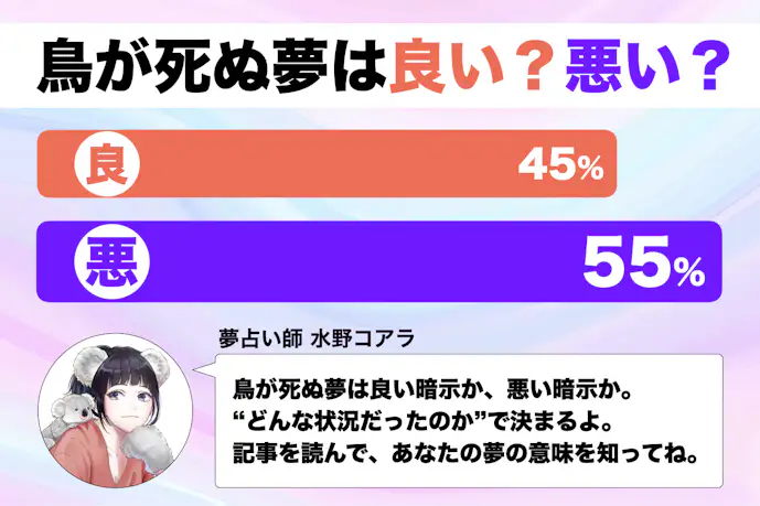 【夢占い】鳥が死ぬ夢の意味｜状況別にスピリチュアル的な暗示を診断！      