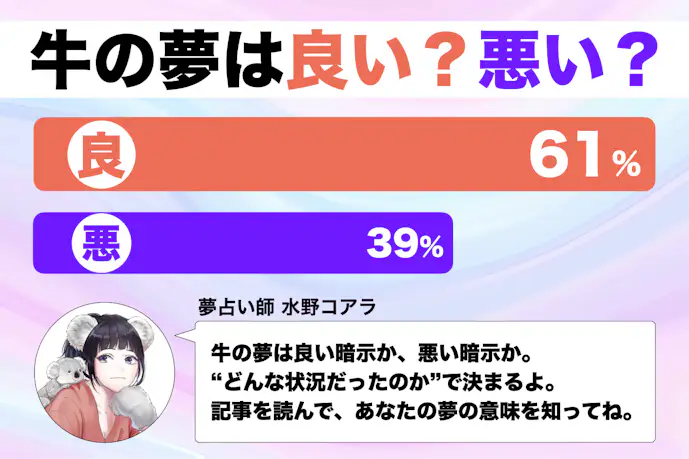 【夢占い】牛の夢の意味|状況別にスピリチュアル的な暗示を診断!