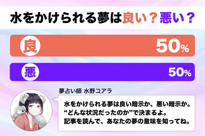 【夢占い】水をかけられる夢の意味|状況別にスピリチュアル的な暗示を診断!