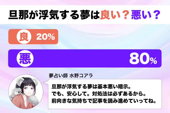 【夢占い】旦那(夫)が浮気する夢の意味。よく当たるスピリチュアル心理診断!