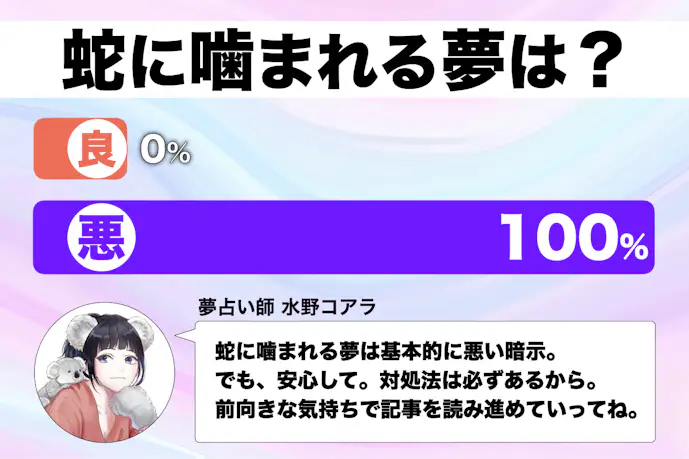 【夢占い】蛇に噛まれる夢の意味。怖いほど当たるスピリチュアル心理診断！