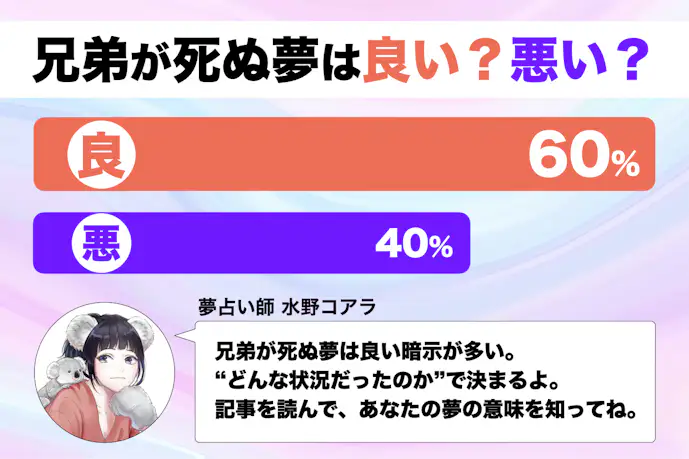 【夢占い】兄弟が死ぬ夢の意味｜状況別にスピリチュアル的な暗示を診断！