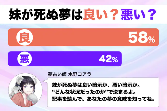 【夢占い】妹が死ぬ夢の意味｜状況別にスピリチュアル的な暗示を診断！