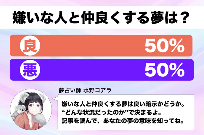 【夢占い】嫌いな人と仲良くする夢の意味|スピリチュアル的な暗示を診断!