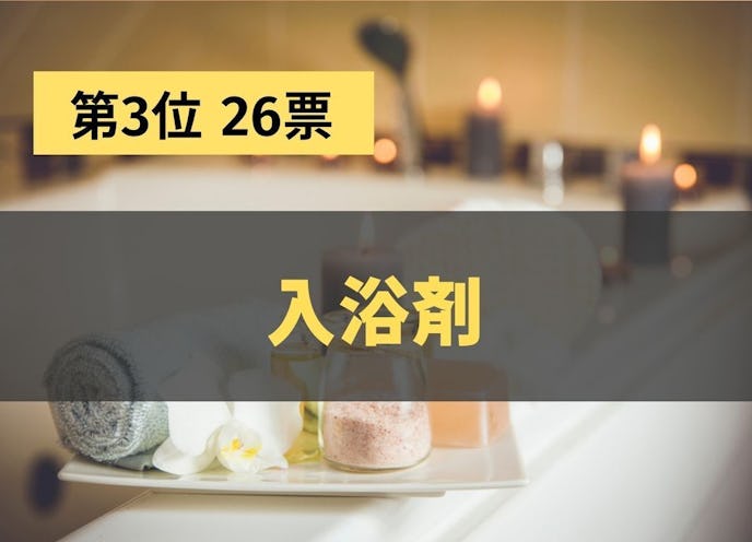 本命の彼女が喜ぶホワイトデーのお返し|ランキング第3位:入浴剤 (26票)