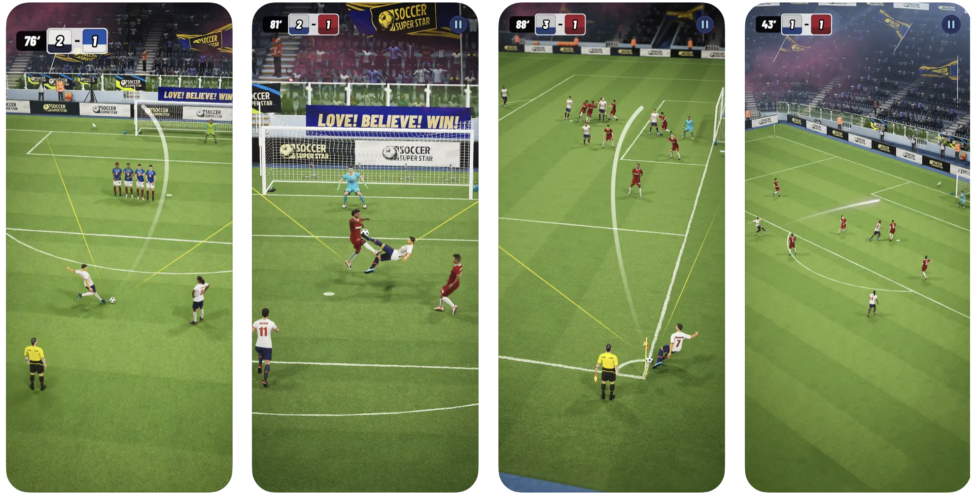 サッカースーパースターのプレイ画面