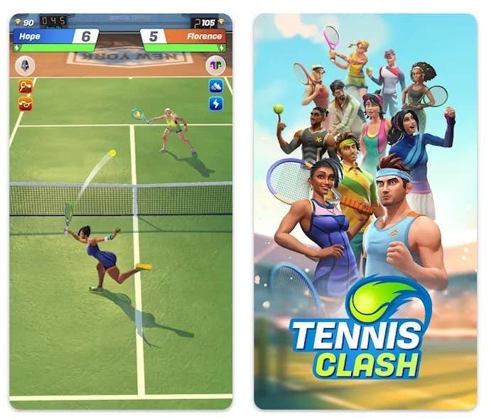 複数人でできるゲームアプリでテニスクラッシュのプレイ画像