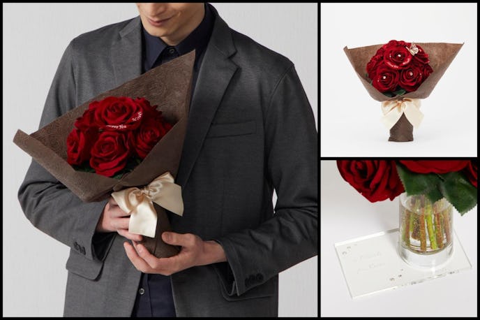 予算3万円以内のクリスマスプレゼントはメリアルームの12本の赤バラ花束とガラス花瓶セット