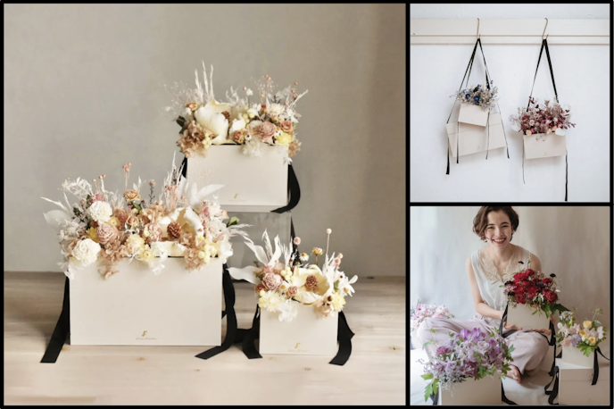 社会人彼女が喜ぶ花束ランキング第2位:Always Flowers(オールウェイズフラワーズ) Flower BAG ベージュ