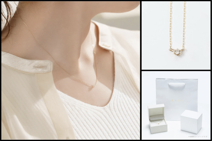 彼女のホワイトデーのお返しにおすすめなL&Co.(エルアンドコー) K10 ダイヤモンド 0.05ct ネックレス