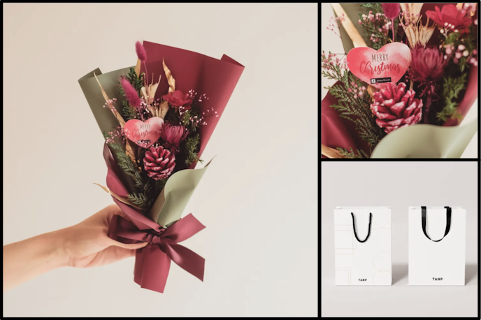 社会人彼女が喜ぶ花束ランキング第3位:Always Flowers(オールウェイズフラワーズ) Bouquet クリスマス限定ハッピーノエル