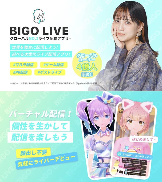 アバター配信アプリのおすすめはビゴ ライブ(BIGO LIVE) 