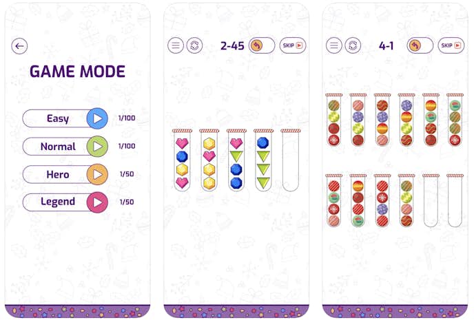 Bubble Sort Color Puzzle Gameのプレイ画面