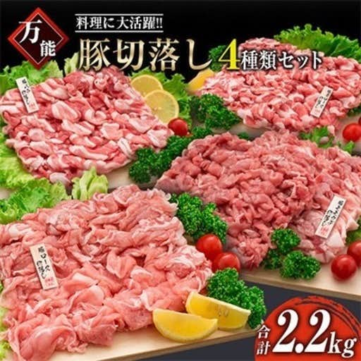 宮崎県日南市のおすすめふるさと納税は黒潮ポーク　国産豚切り落としセット(計2.2kg)