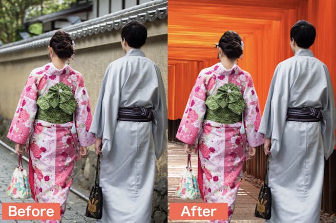 BeautyPlusで写真を合成してみた