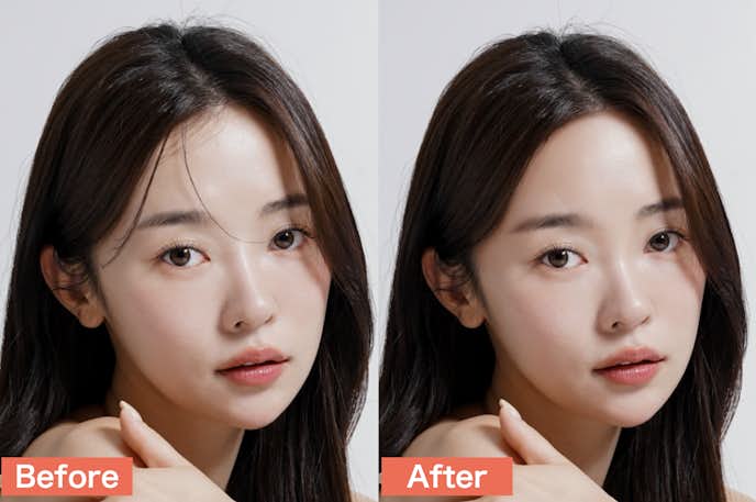 BeautyPlusでボサボサの髪の毛を綺麗に加工してみた