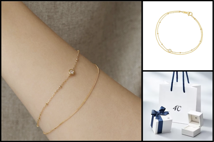 30代女性におすすめのクリスマスプレゼントは4℃のK10イエローゴールド ブレスレット