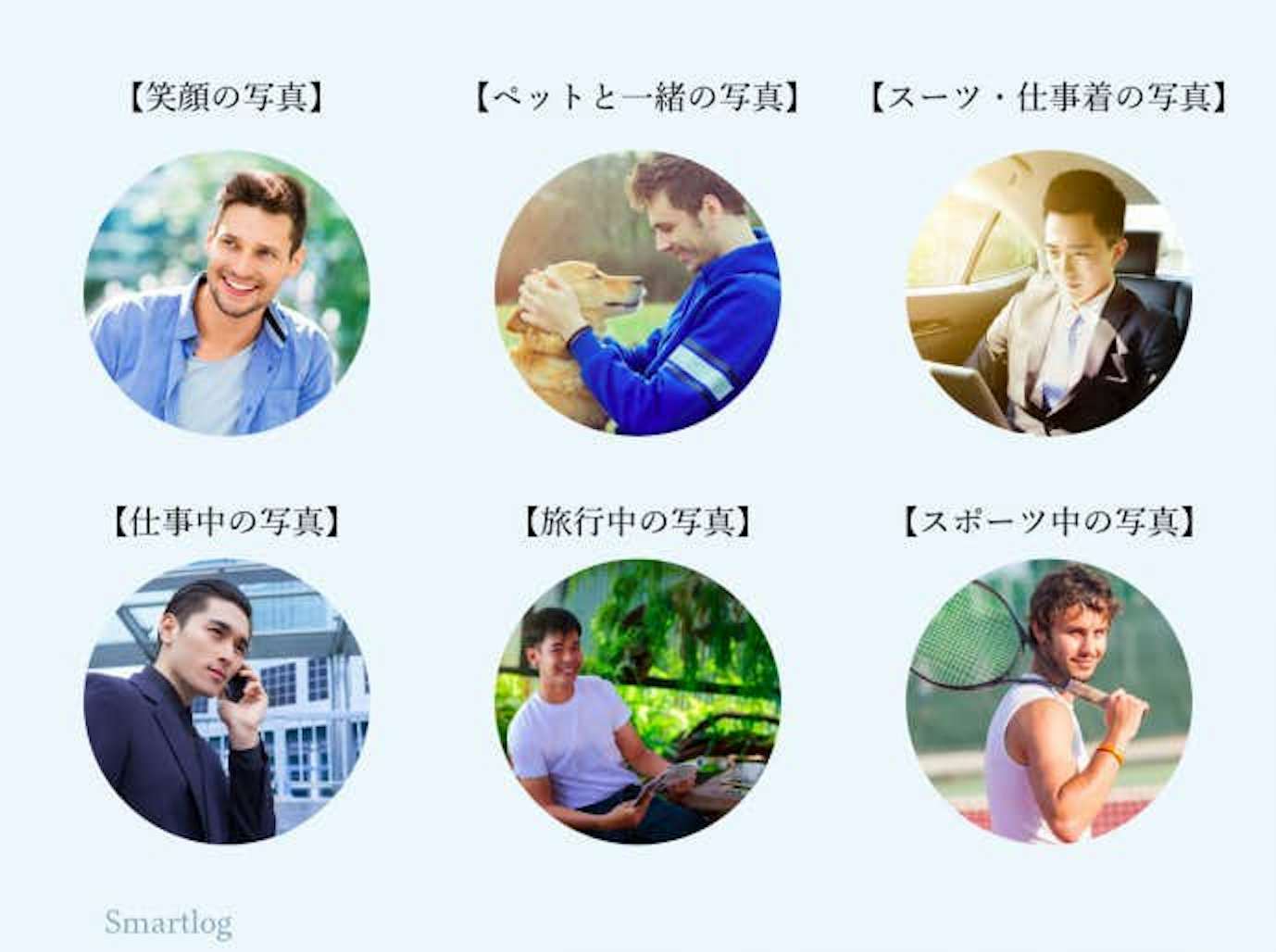 モテるプロフィール写真の例