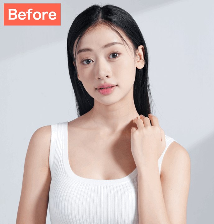 BeautyPlusで胸を大きくした画像