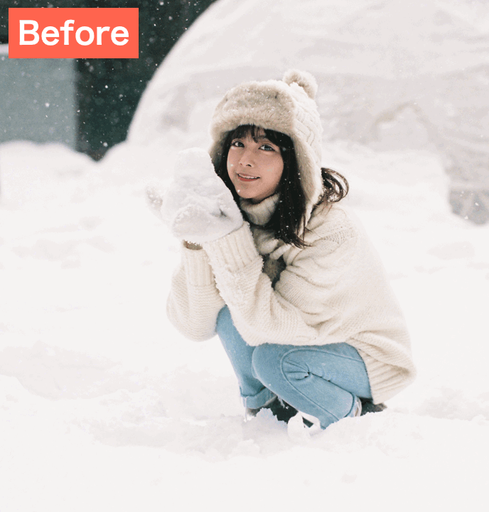 BeautyPlusで白加工をした画像