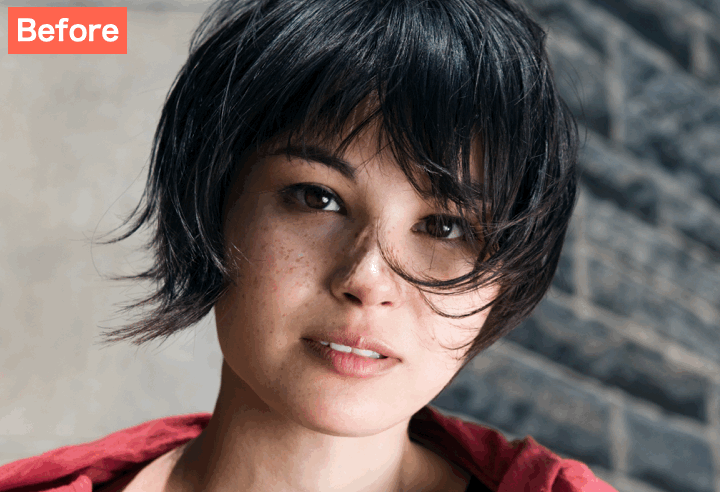 BeautyPlusでニキビ・シミ・ほくろを消した画像