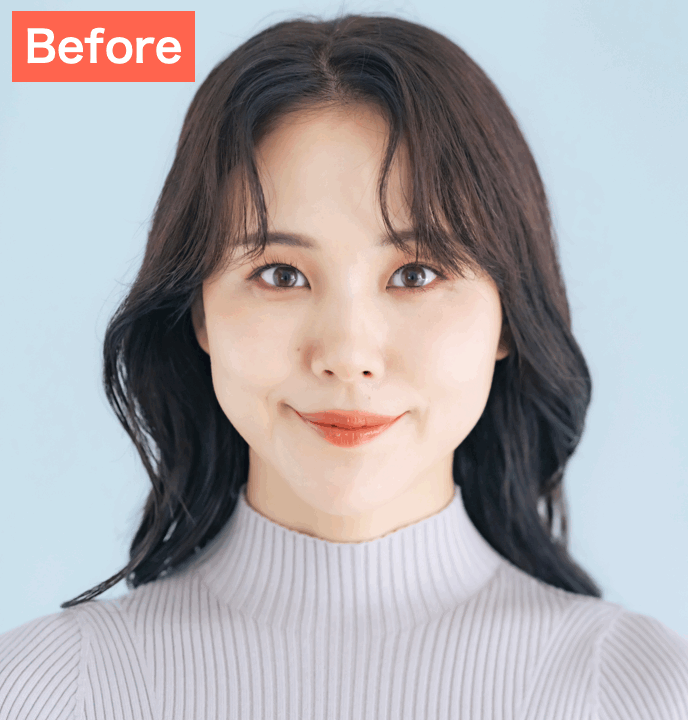 EPIKで自分の写真を痩せたように加工した画像