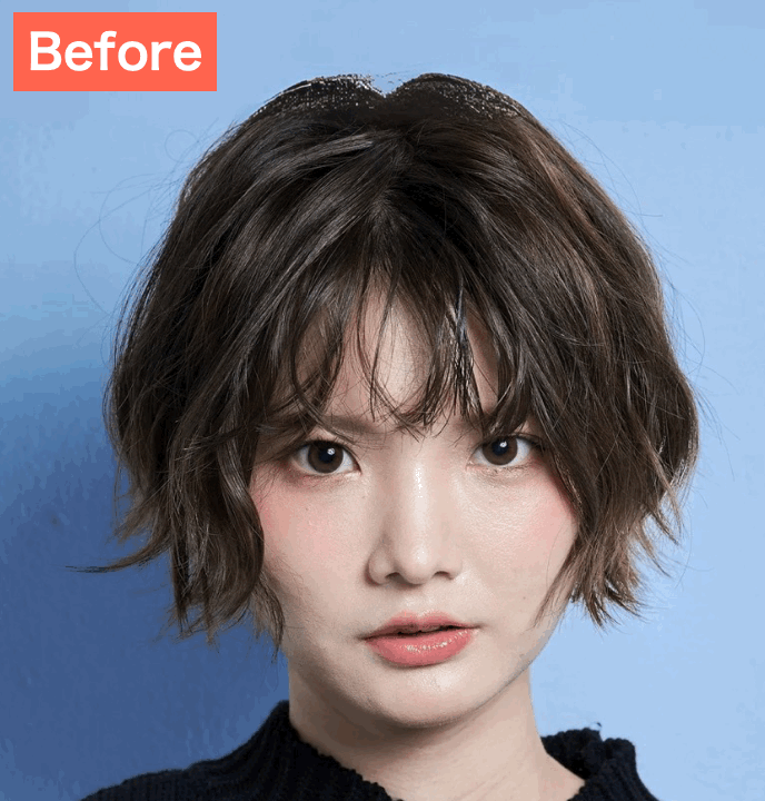 BeautyPlusで顔を加工した画像