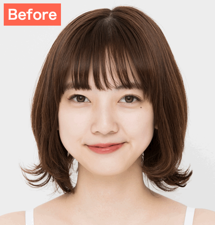 BeautyPlusで痩せたように加工した画像