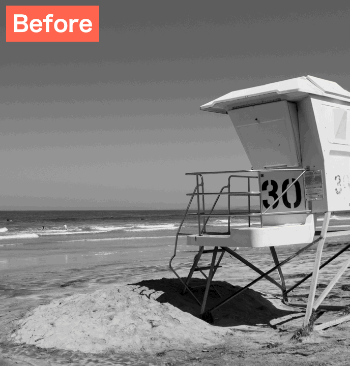 BeautyPlusで白黒写真をカラー化した画像