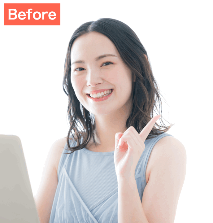 BeautyPlusで腕を細くした画像