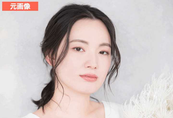 BeautyPlusで顔の表情を変えた画像