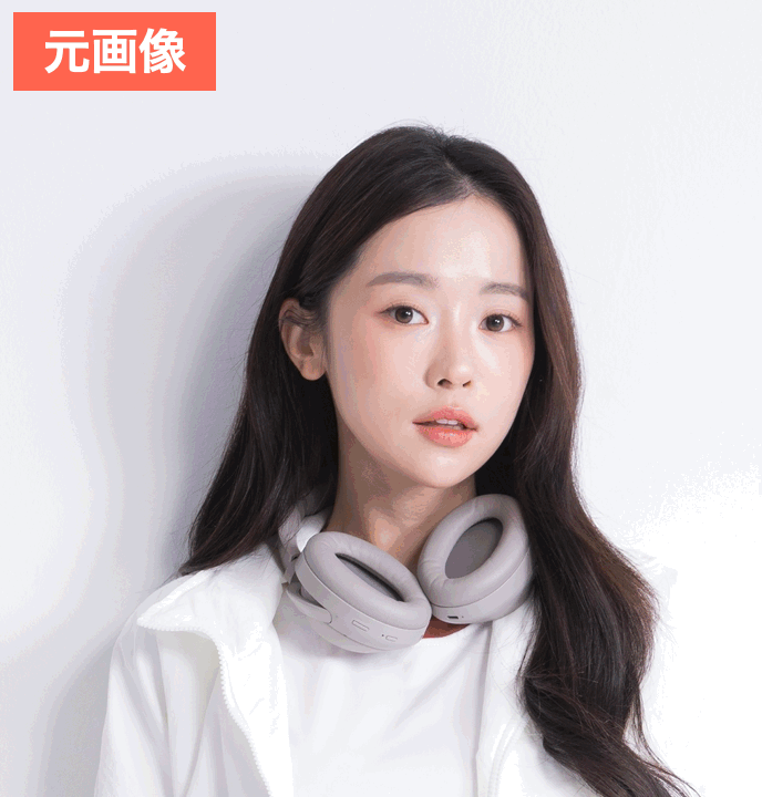 BeautyPlusのAIで自分の顔を盛った画像