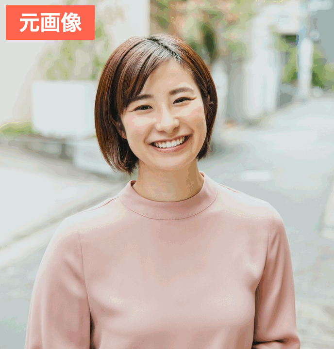 BeautyPlusのAIで顔を加工した画像